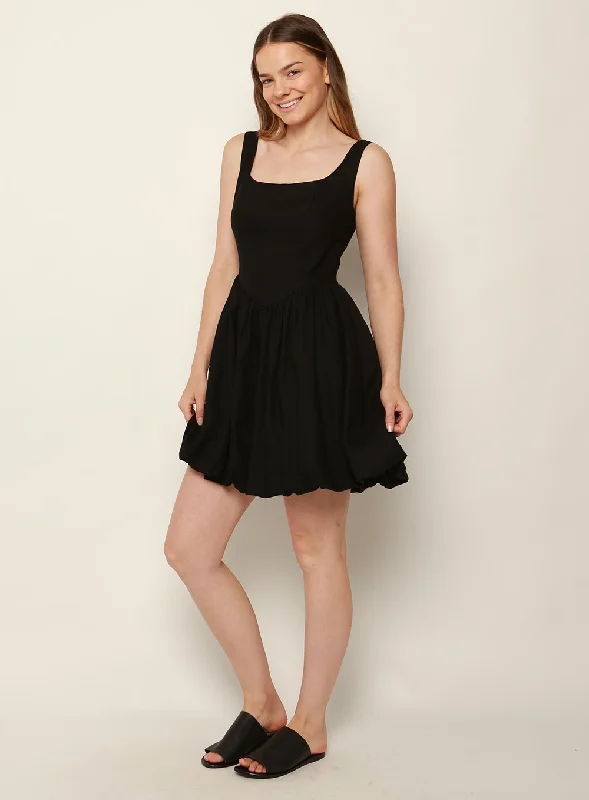 Knit Mini Dresses-Tahlia Mini Dress-Black