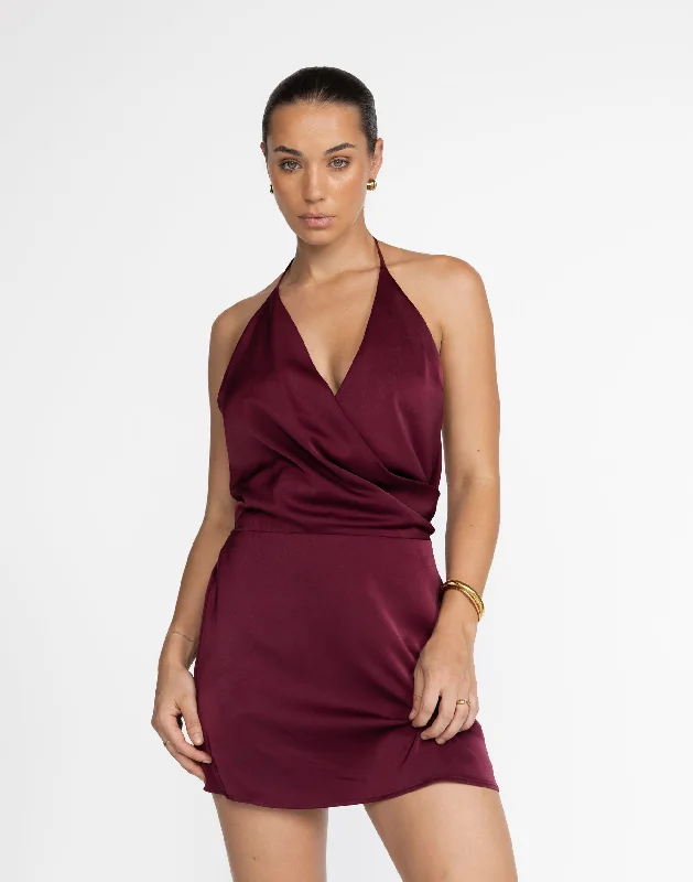 Trendy Club Mini Dresses-Cabaret Mini Dress (Plum)