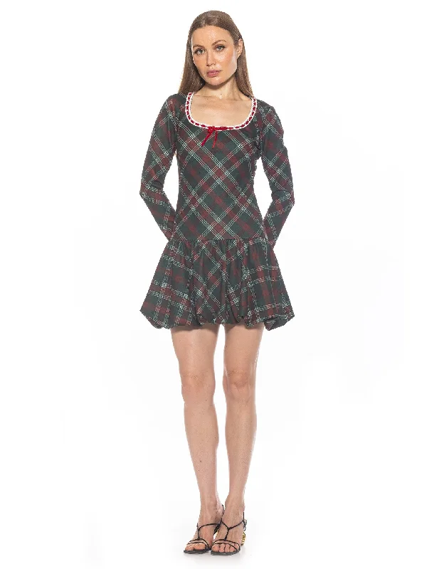 Maternity Summer Mini Dresses-Rach Plaid Dress