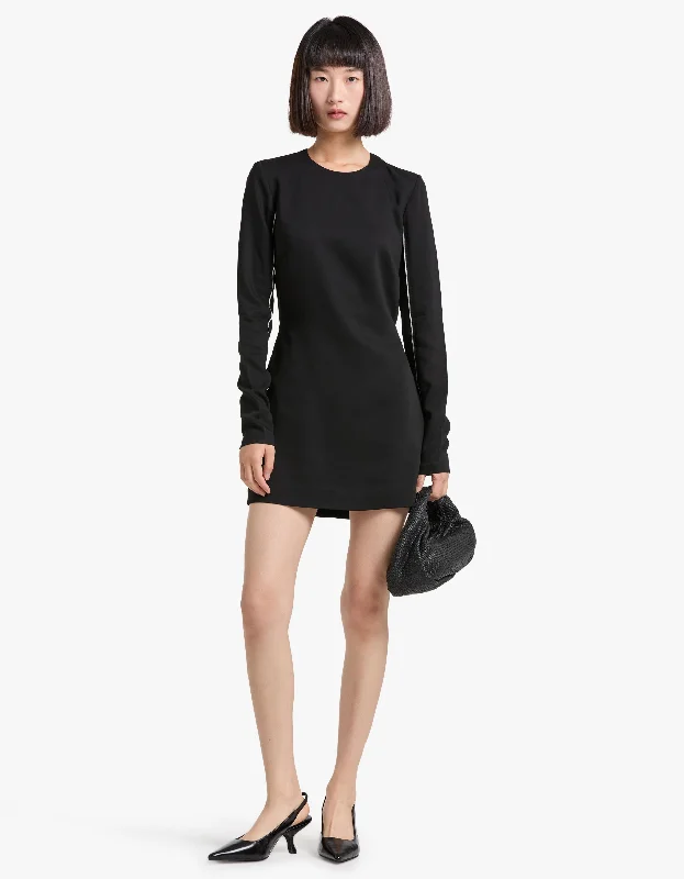 Vintage Mini Dresses-Raw Edge Mini Dress - Black