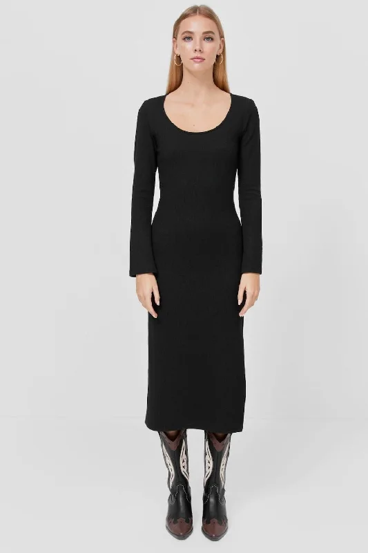 Knit Casual Midi Dresses-Tricot Midi-Jurk Dress