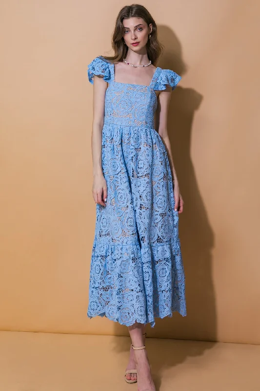 Embroidered Midi Dresses-STILL THINKING LACE MIDI DRESS