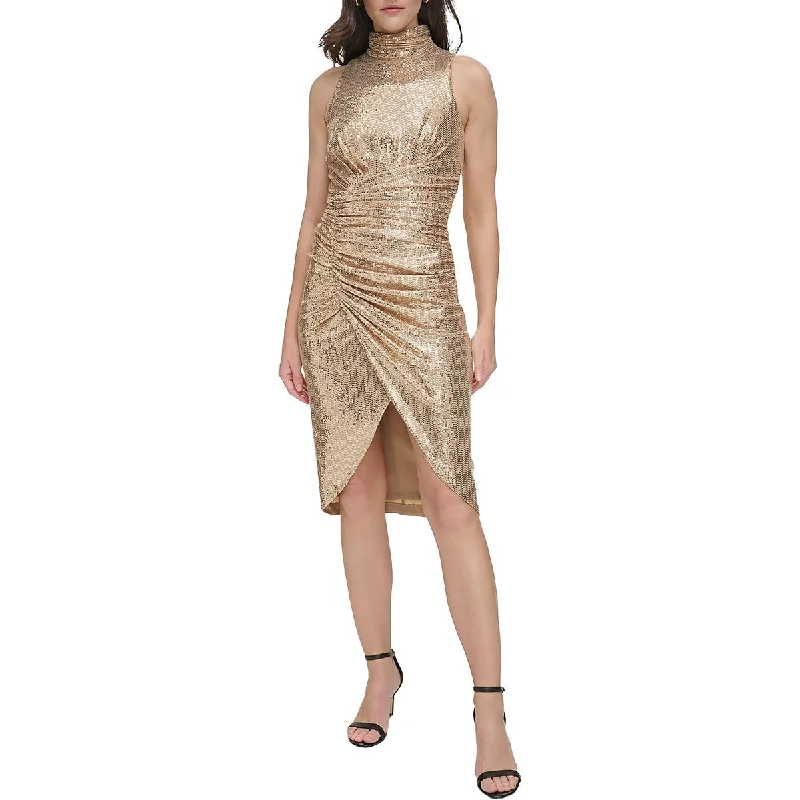 Women Casual Midi Dresses-Womens Sequined Midi Sheath Dress