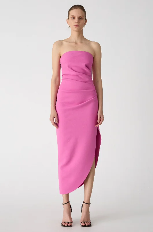 Sleeveless Summer Midi Dresses-Misha Audrina Crepe Midi Dress - Purple Rose