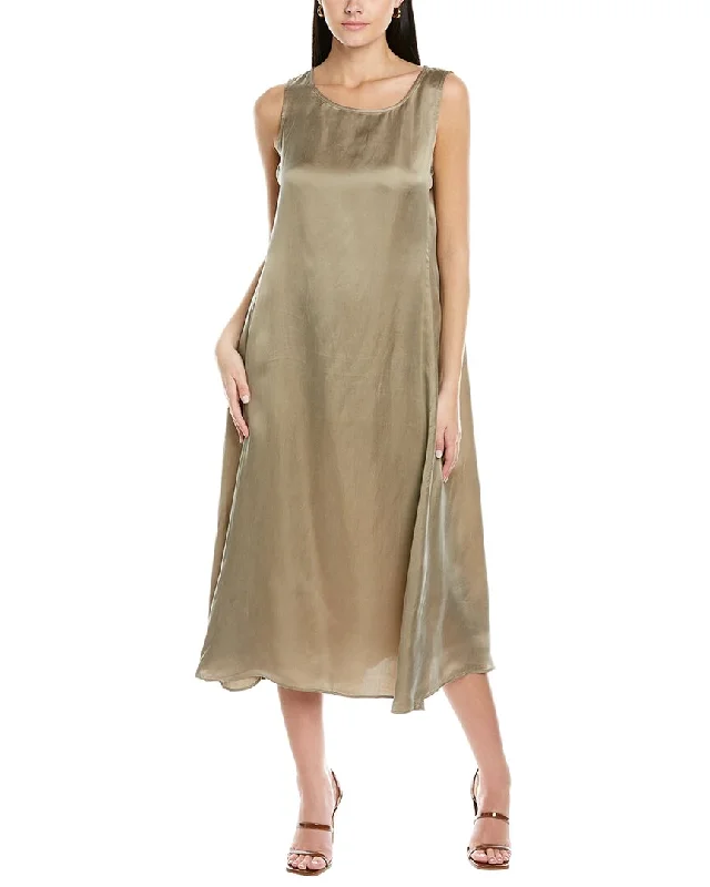 Beach Strapless Midi Dresses-EILEEN FISHER Ballet Neck Midi Dress