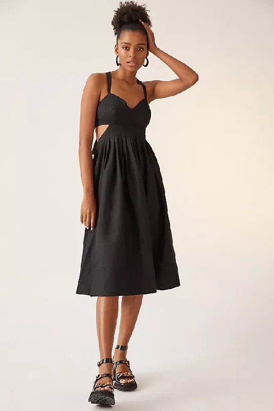 Tie Dye Party Midi Dresses-Lowry Black Bow-Back Midi Dress