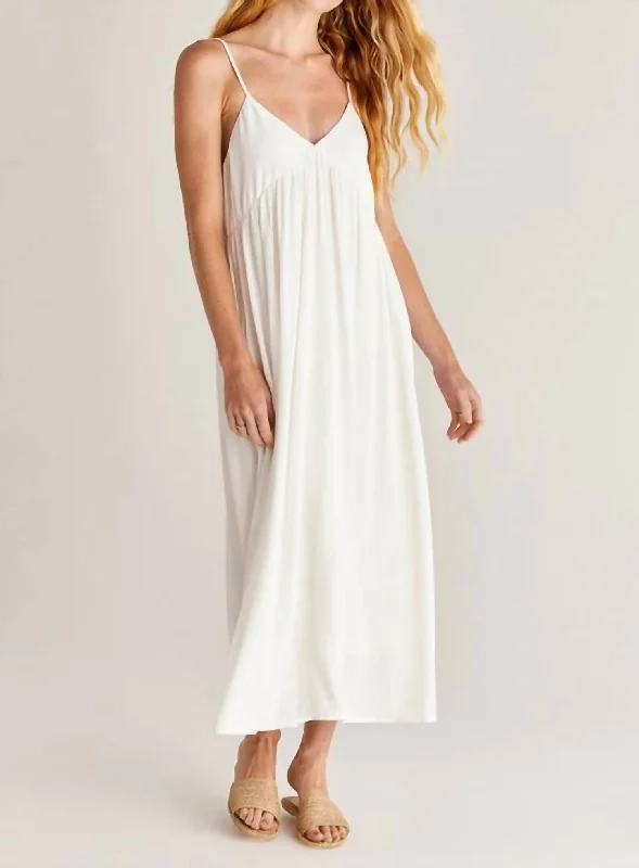 Velvet Summer Midi Dresses-Atlas Midi Dress in White