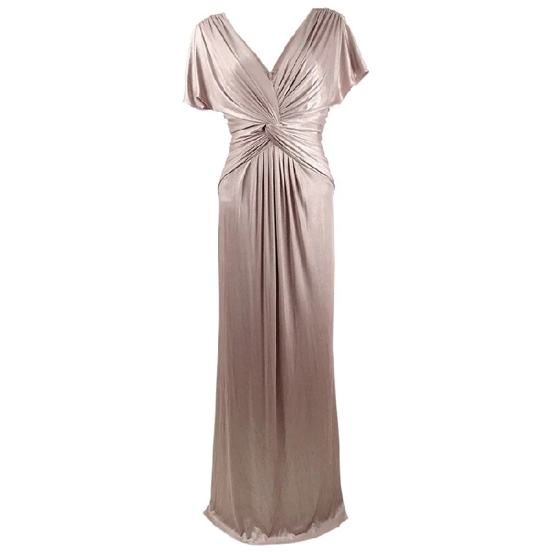 Maxi Navy Evening Dress-Adrianna Papell Women's Twisted Metallic Gown