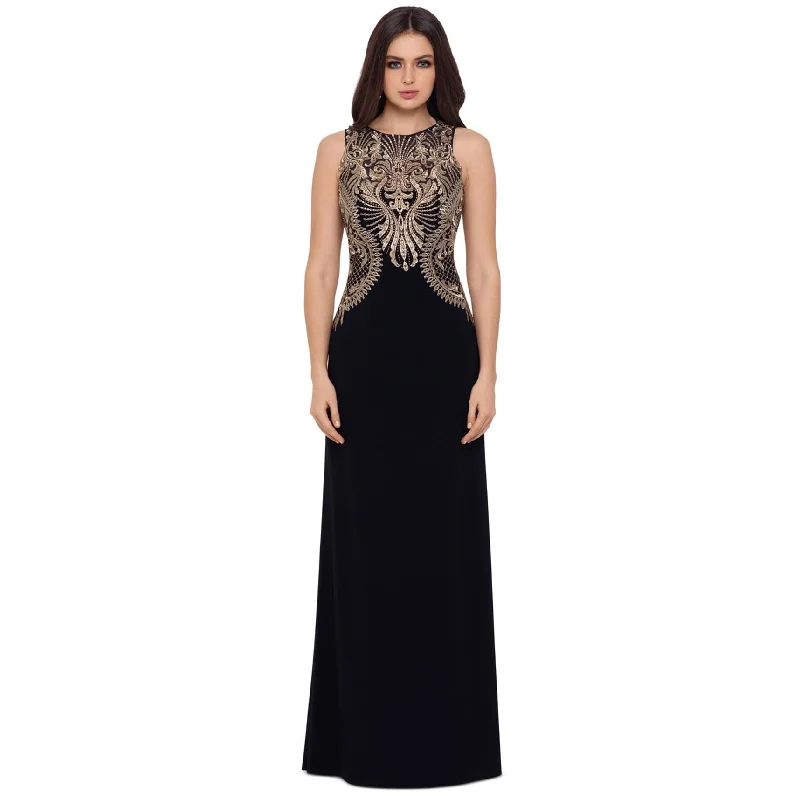 Sexy Evening Dress-Betsy & Adam Womens Embellished Bodice Gown Dress