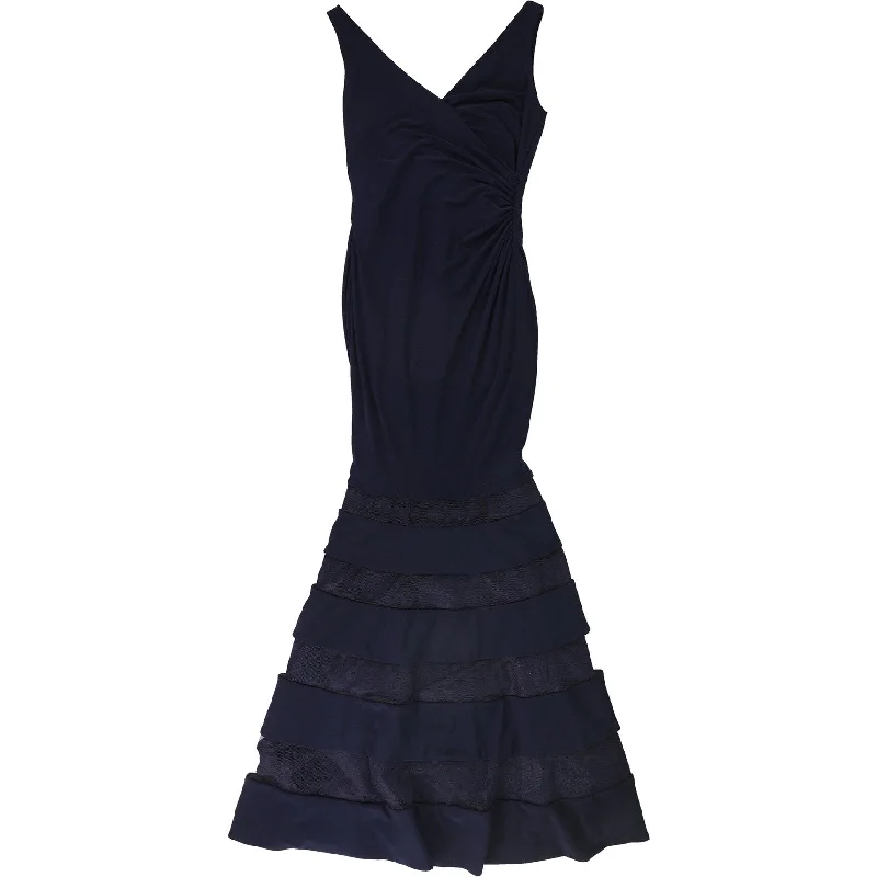 Purple Evening Dress-Ralph Lauren Womens Cleveland Tulle Stripe Gown Dress, Blue, 2