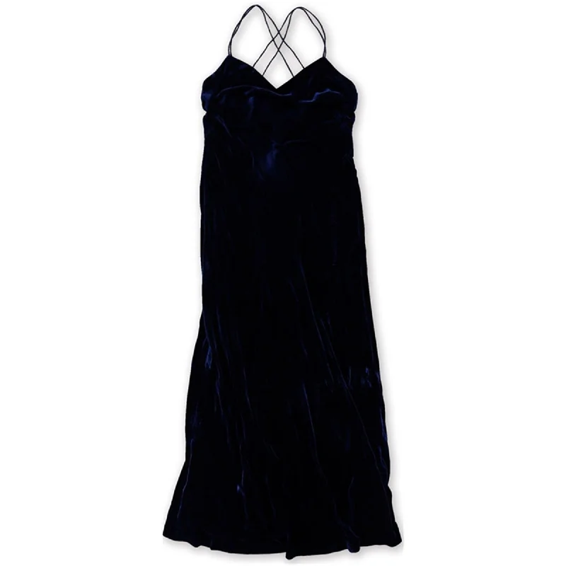 Women Cocktail Evening Dress-Ralph Lauren Womens Velvet A-line Gown Dress, Blue, 12