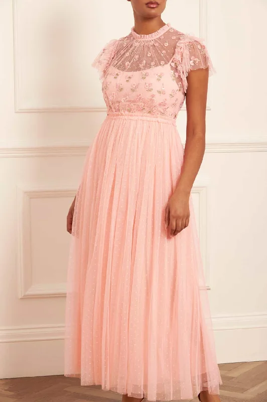 Cocktail Prom Evening Dress-Rococo Bodice Ankle Gown