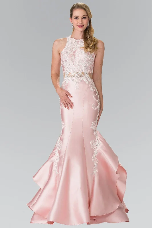 Elegant Maternity Evening Dress-Sleeveless Embroidered Mermaid Gown by Elizabeth K GL2356