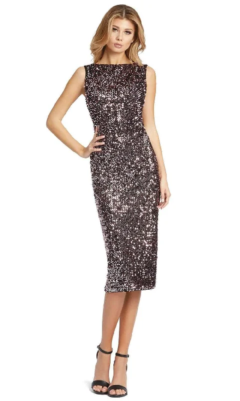 Ieena Duggal - 26438 High Bateau Neck Plunge Cowl Back Sequin Dress