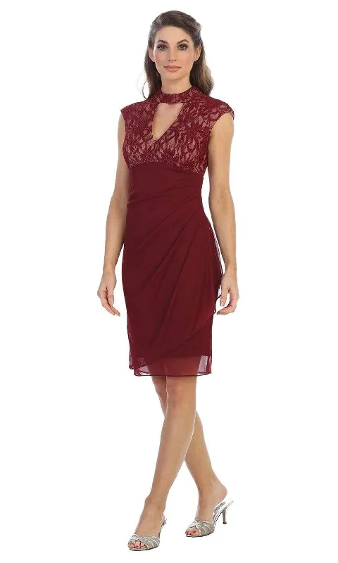 Shail K - Cutout Bodice Draped Sheath Dress 1097