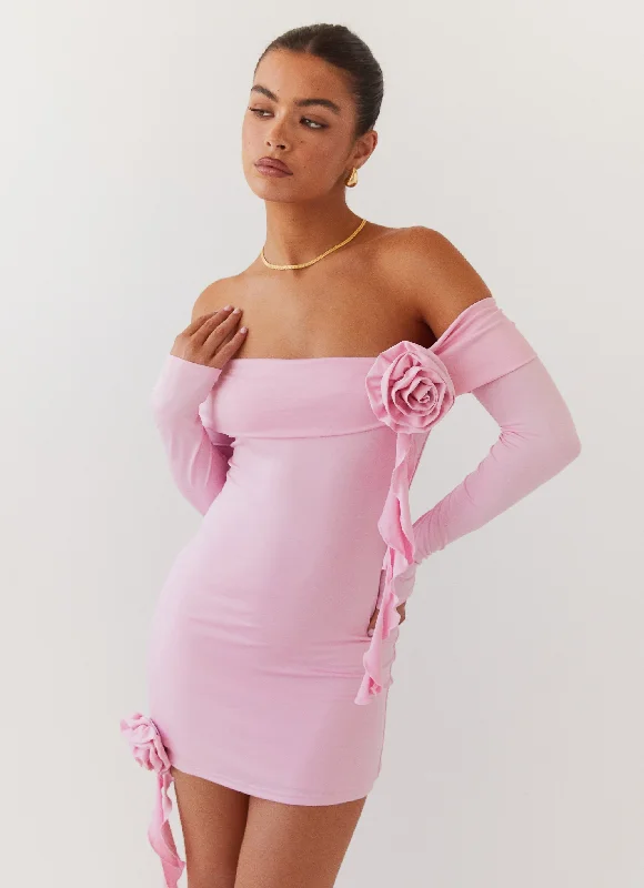 Knit Cozy Mini Dresses-Cecilia Rose Mini Dress - Candy