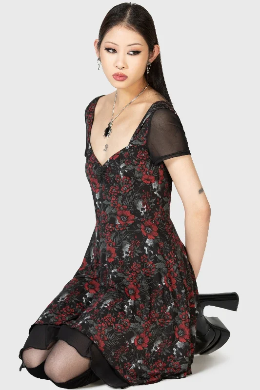 Plus Size Formal Mini Dresses-Crimson Decay Mini Dress