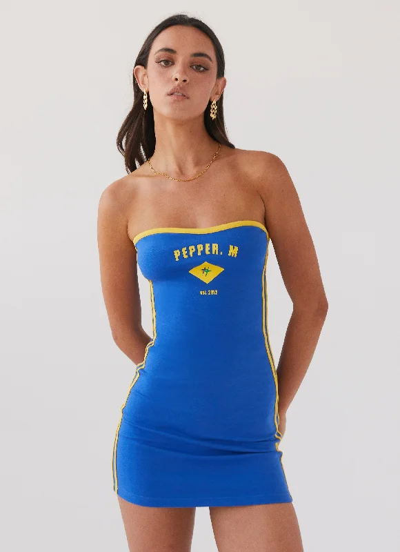 Plus Size Summer Mini Dresses-Say No More Tube Mini Dress - Royal Blue